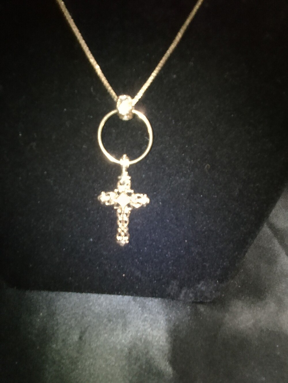 Rose Gold-Filled Cross Pendant Necklace 17 Inch
